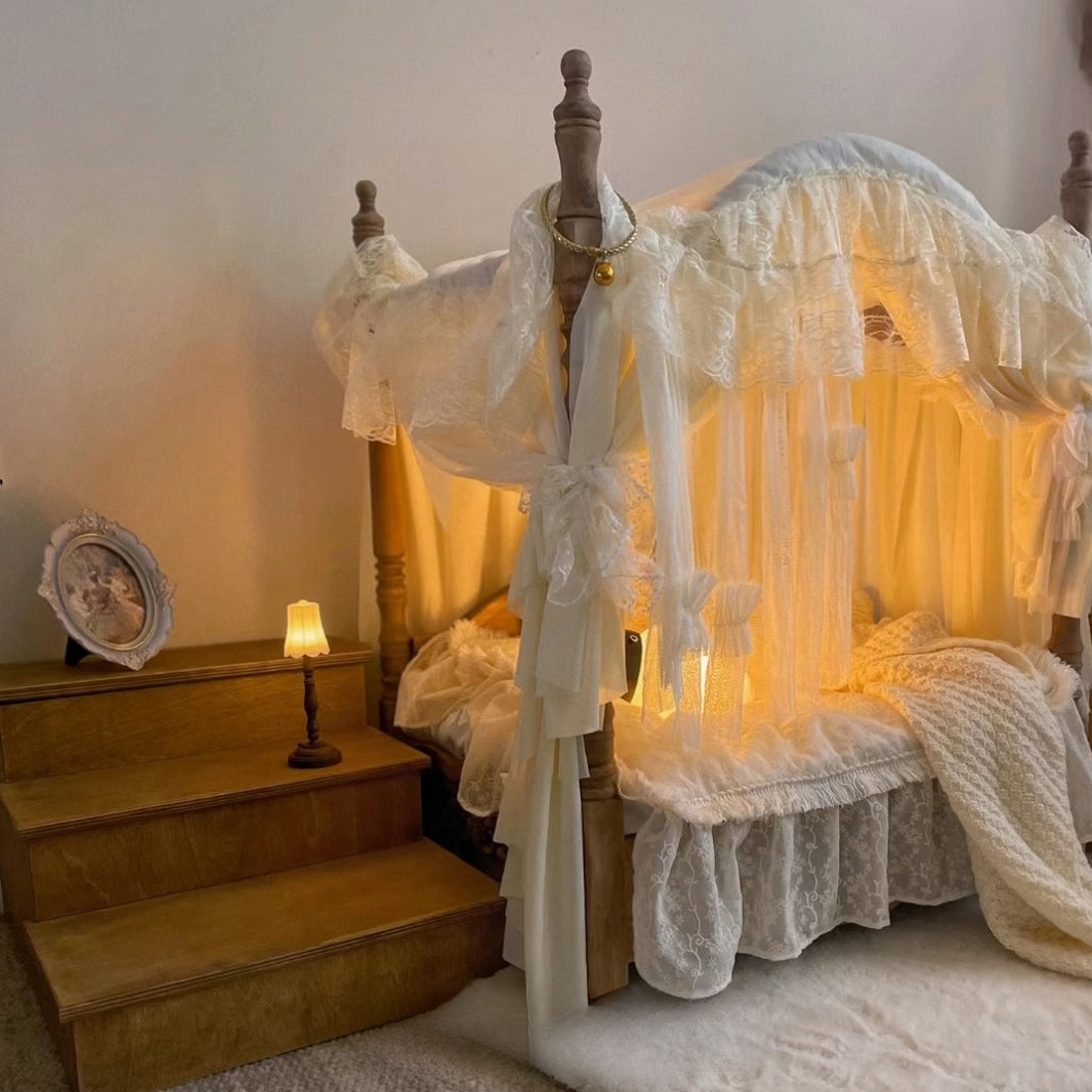 天蓋付きレトロ風ペットベッド – CAGUUU