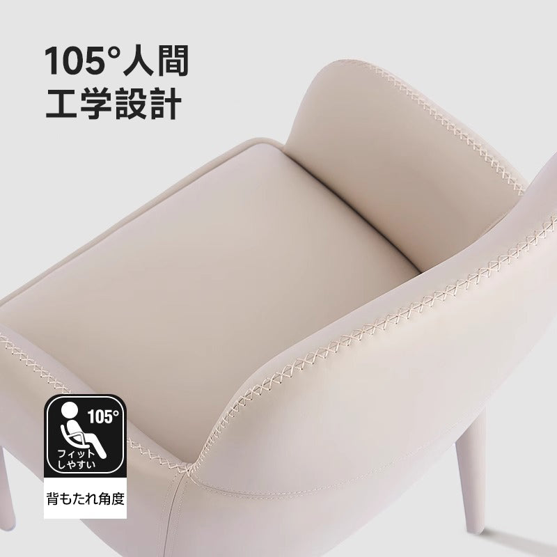 ベージュ レザー調 ダイニングチェア　ナガノインテリア　③ ベージュ レザー調 ダイニングチェア ナガノインテリア ③