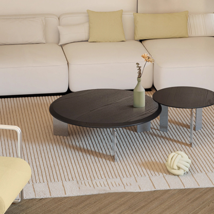 ステンレス脚ラウンドテーブル