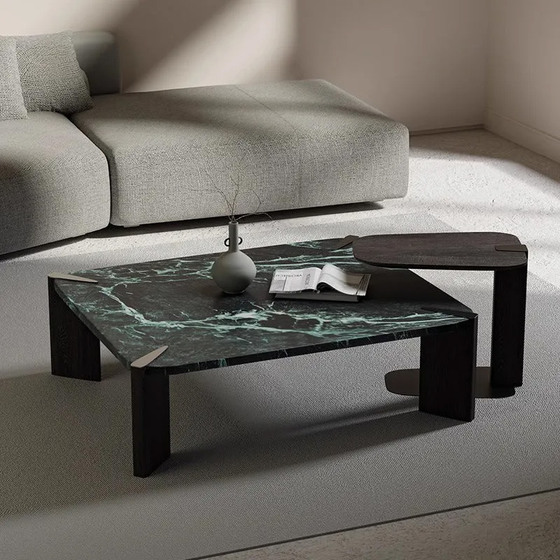 【新品・未使用】大理石調センターテーブル 大理石調センターテーブル | レッドオーク脚のしっかり構造で長く