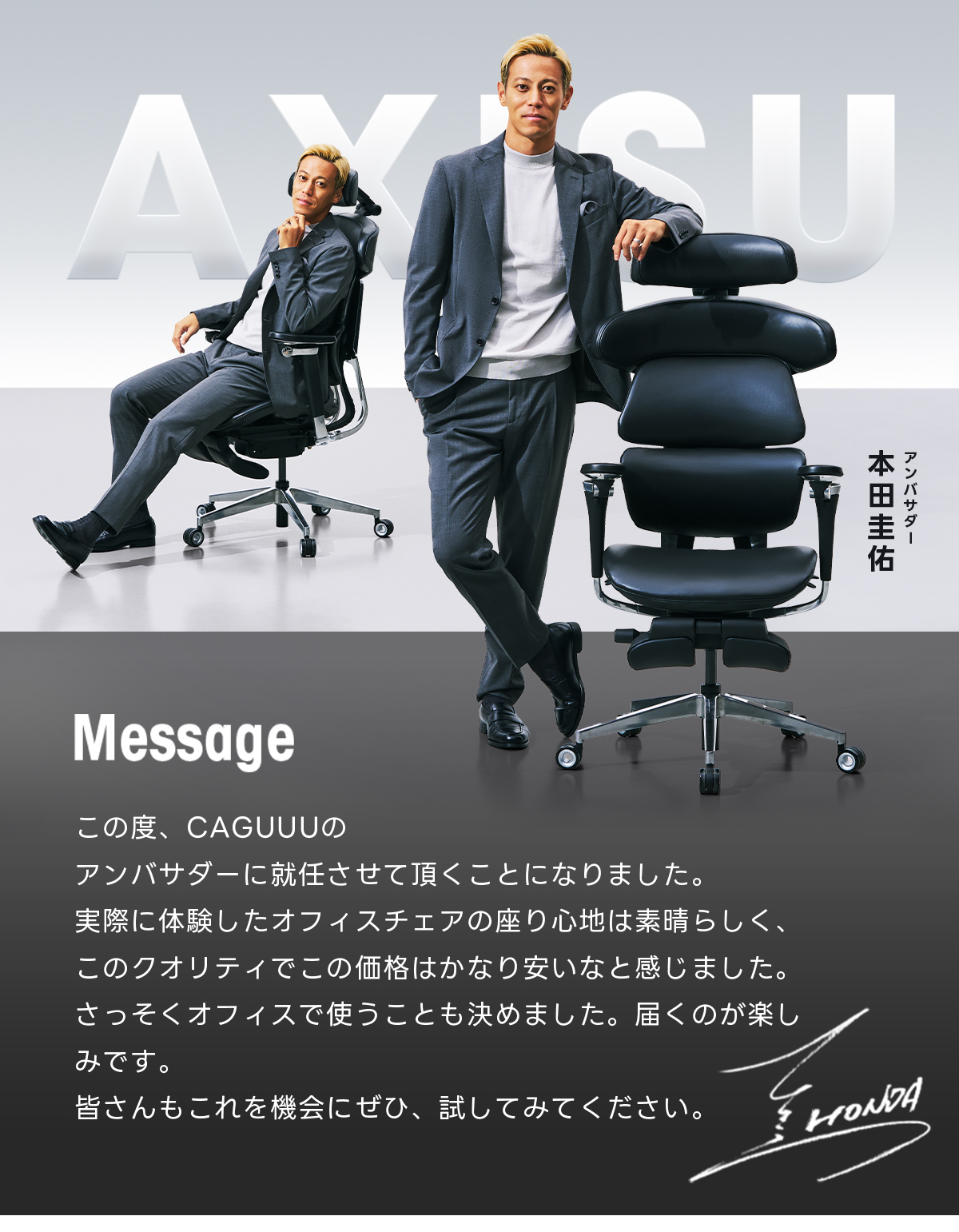 AXISU アクシスレザーリュクスオフィスチェア | エルゴノミクス設計で