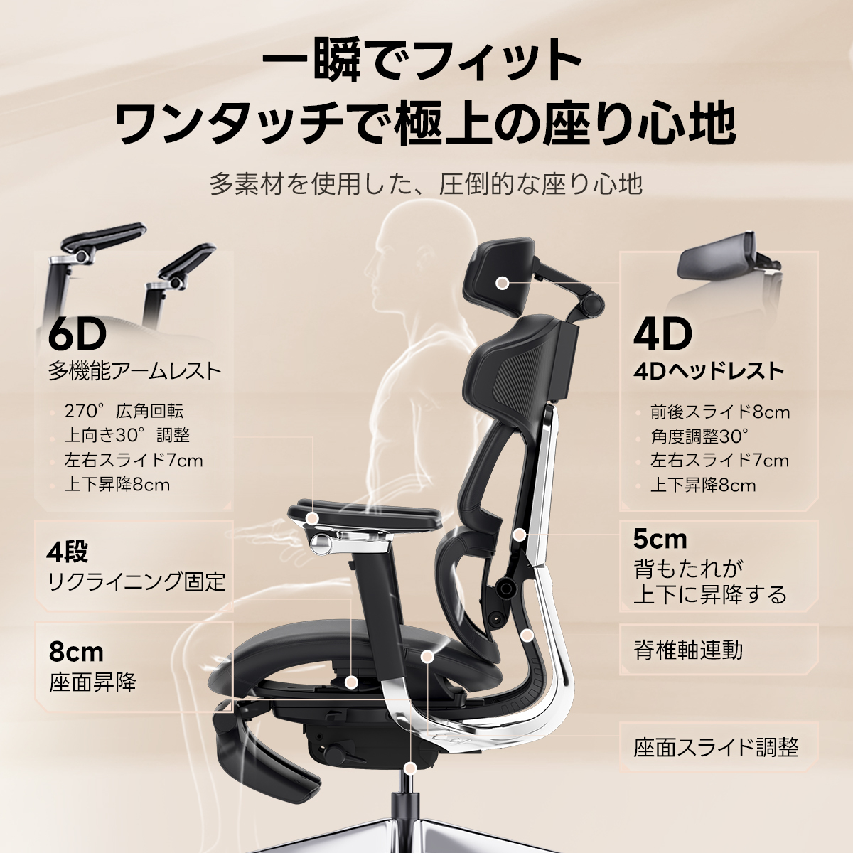 AXISU アクシスロイヤルレザーオフィスチェア