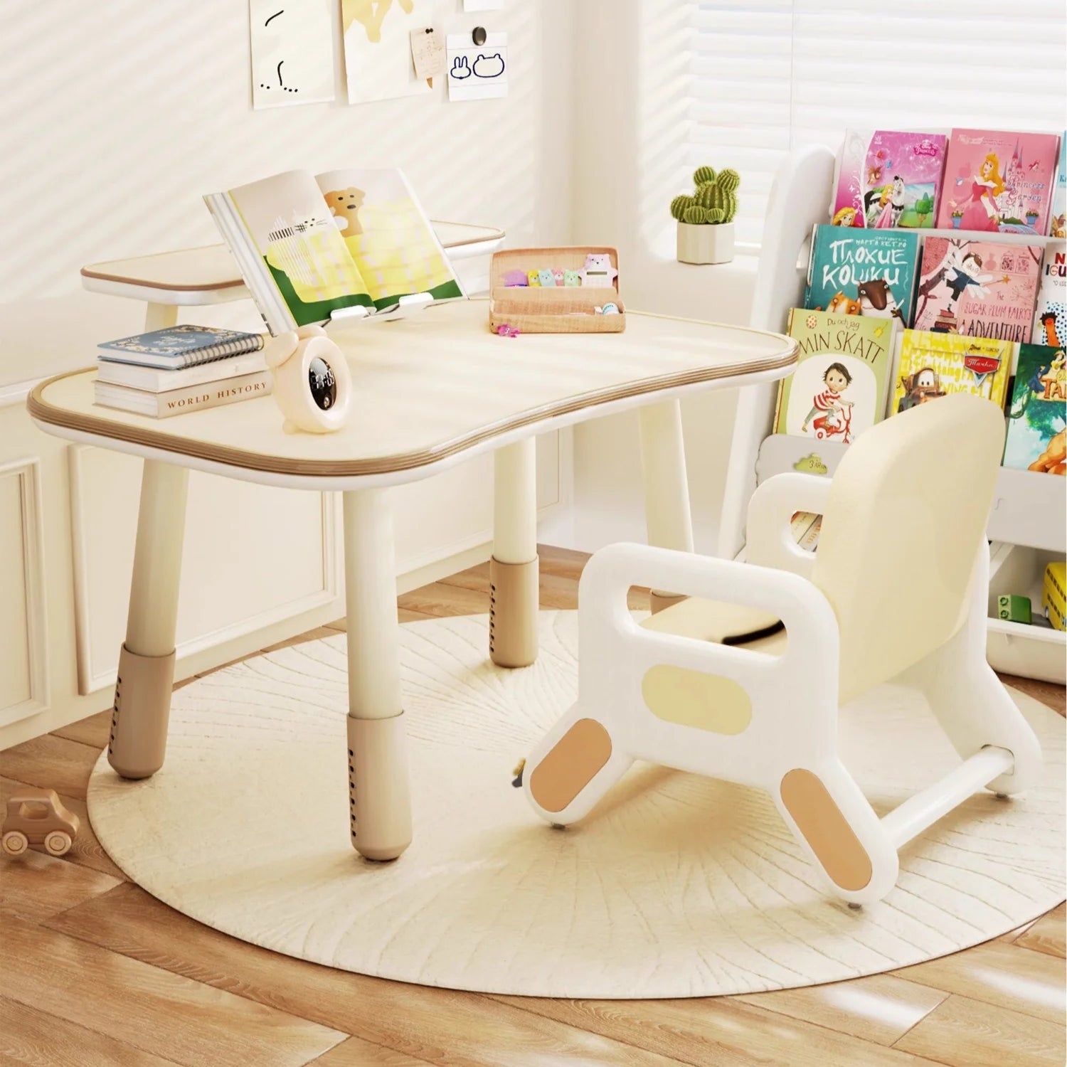 子ども用長方形テーブル 子ども用多機能学習テーブル | 成長に合わせた調整可能な多用途