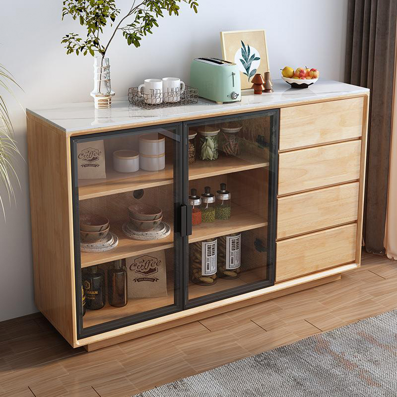 ツールキャビネット  ステンレス 天然木(ラバーウッド) ウレタン塗装 ツールキャビネット W137×D49×H95 シルバー ツールキャビネット 移動