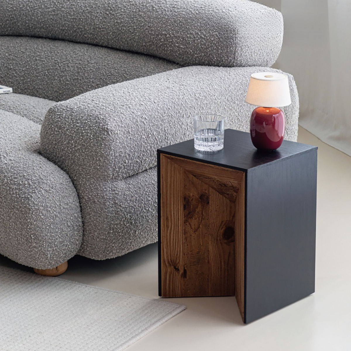 バイカラースクエアサイドテーブル