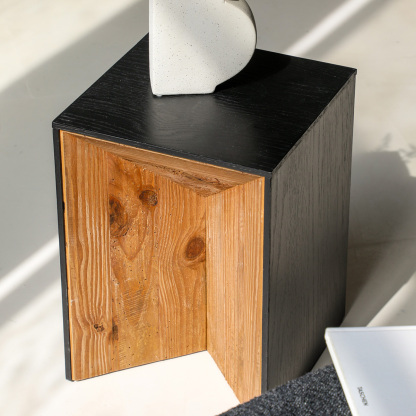 バイカラースクエアサイドテーブル