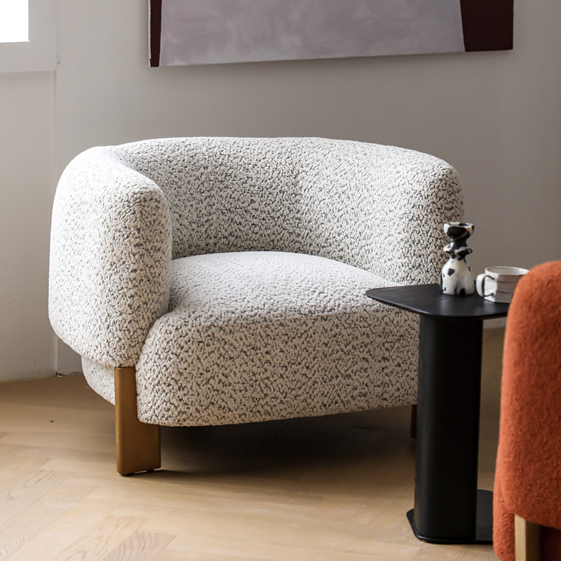 フローラルパターン 1人掛けソファ 1人掛けソファー mild（ミルド）サンドベージュタイプ｜北欧