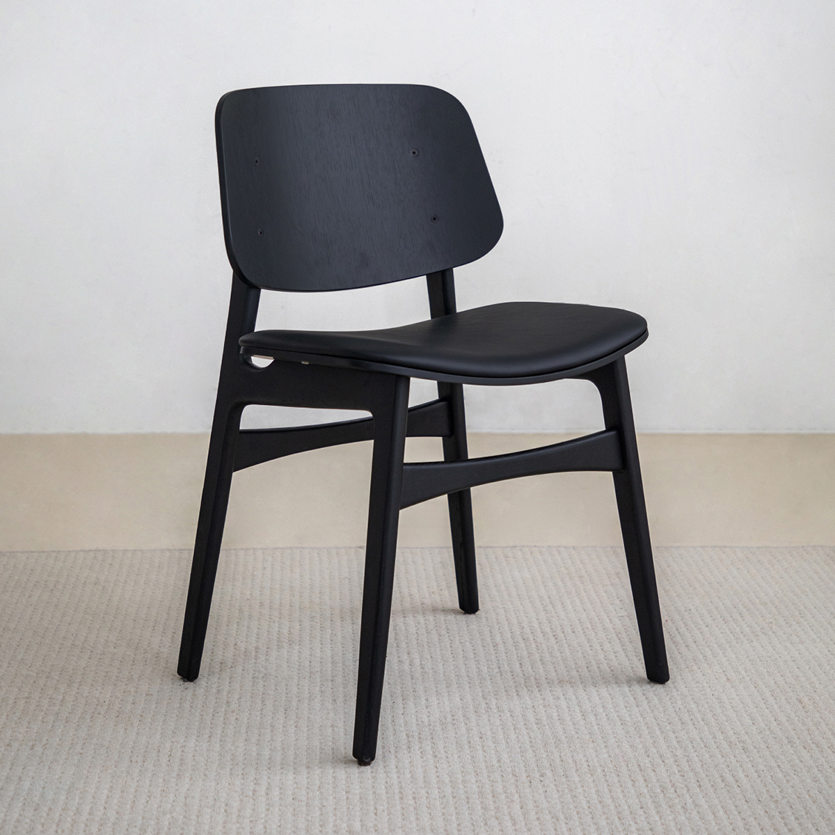 ホワイトオーク材シンプルモダンダイニングチェア