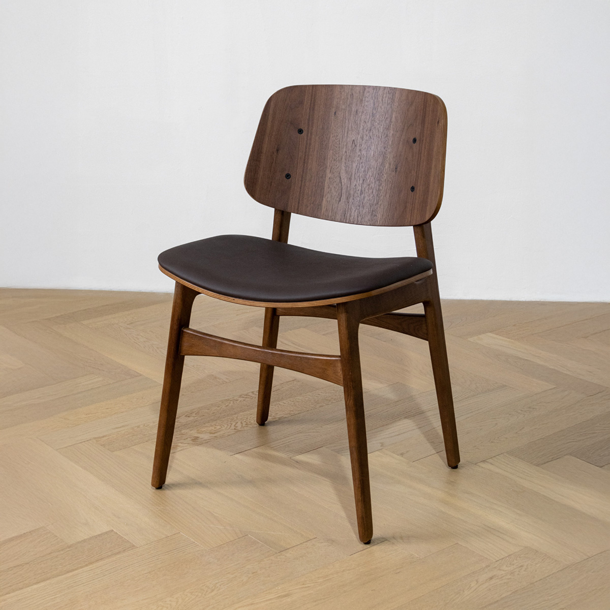 ホワイトオーク材シンプルモダンダイニングチェア