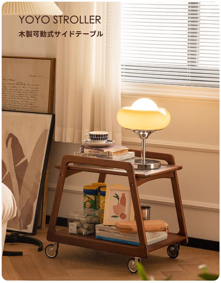 Woody Prime Boxツゲ材 木製ミニワゴン | 必要な物をさっと運べる