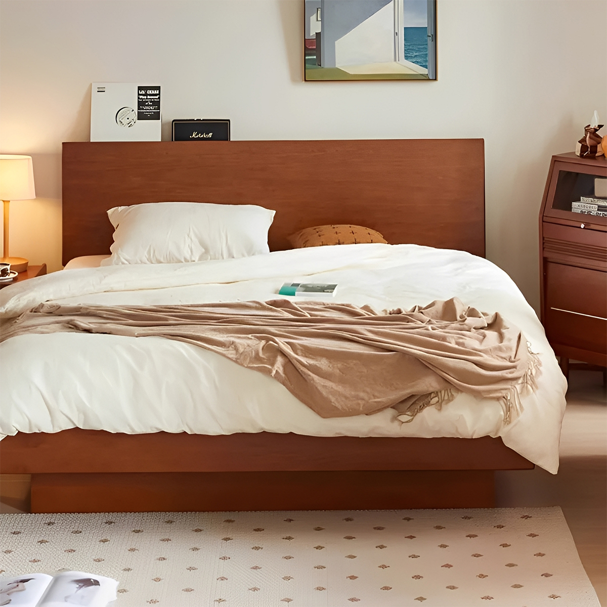 Woody Prime Boxツゲ材 木製収納付きローベッド