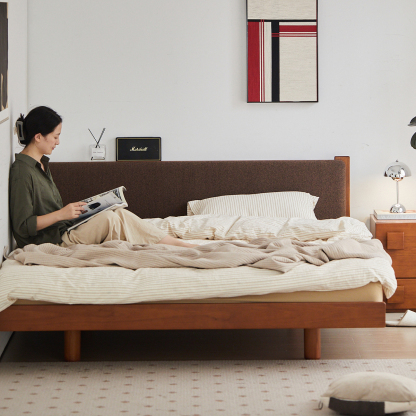 Woody Prime Boxツゲ材 クッション付きフラットエッジベッド