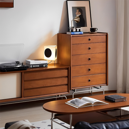 Woody Prime Boxツゲ材 北欧5段収納キャビネット | 美しさと