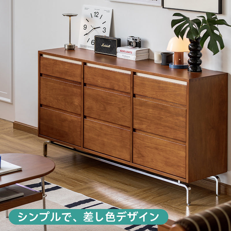 ツゲ材 北欧9マス収納キャビネット