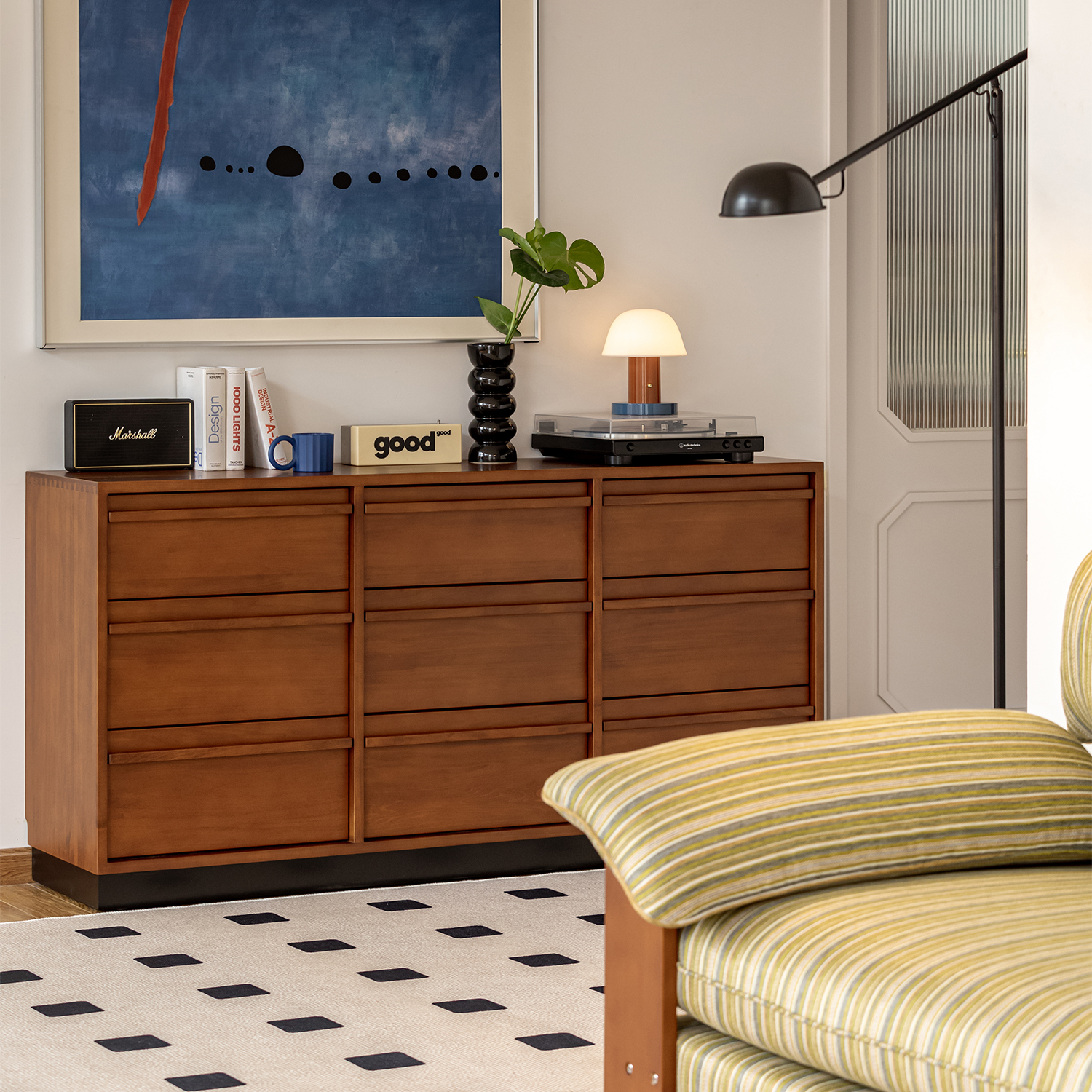 Woody Prime Boxツゲ材 ヴィンテージ風9マスチェスト