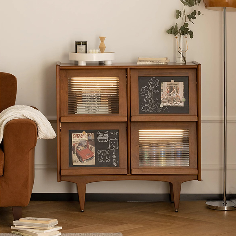 Woody Prime Boxツゲ材 4等分木製サイドキャビネット