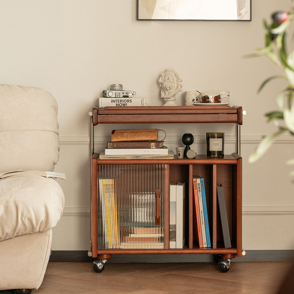 Woody Prime Boxツゲ材 キャスター付きサイドボード | 高級感と機能性