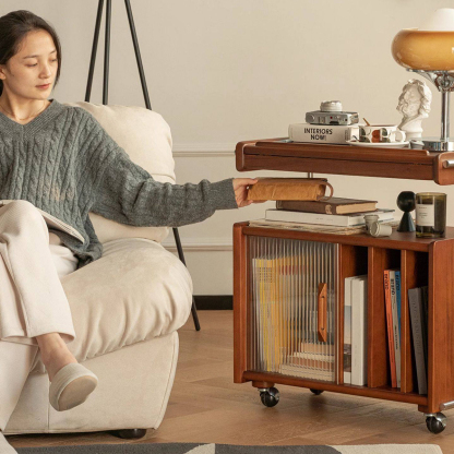 Woody Prime Boxツゲ材 キャスター付きサイドボード