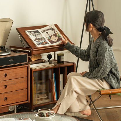 Woody Prime Boxツゲ材 キャスター付きサイドボード