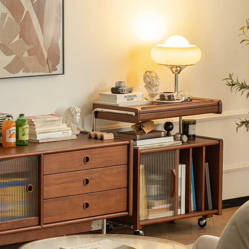 Woody Prime Boxツゲ材 キャスター付きサイドボード | 高級感と機能性