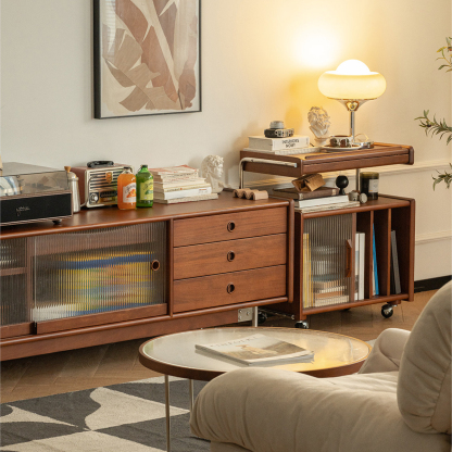 Woody Prime Boxツゲ材 キャスター付きサイドボード