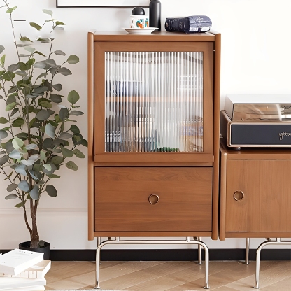 Woody Prime Boxツゲ材 ガラス扉木製サイドキャビネット – CAGUUU