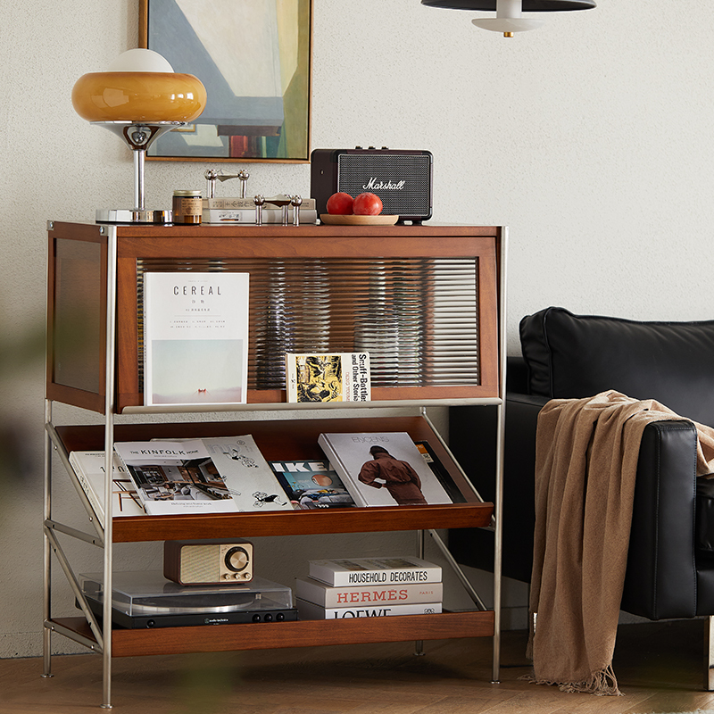 Woody Prime Boxツゲ材 異素材ディスプレイキャビネット