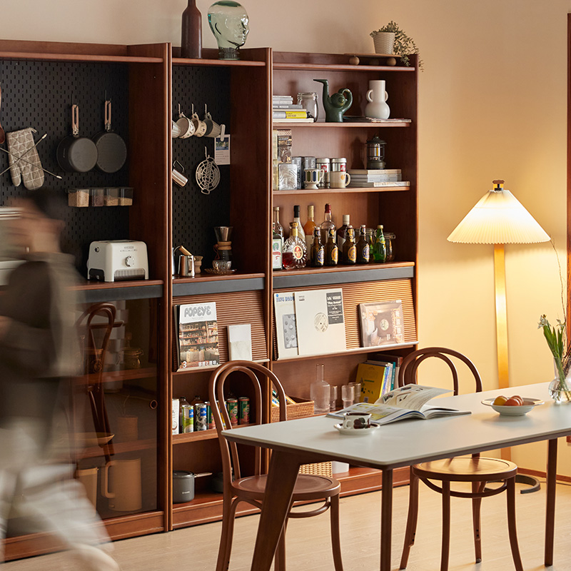 Woody Prime Boxツゲ材 壁面本棚ベンチ一体型