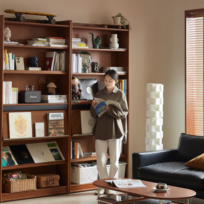 Woody Prime Boxツゲ材 壁面本棚ベンチ一体型