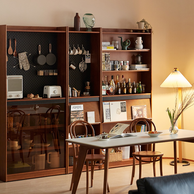 Woody Prime Boxツゲ材 壁面本棚ベンチ一体型