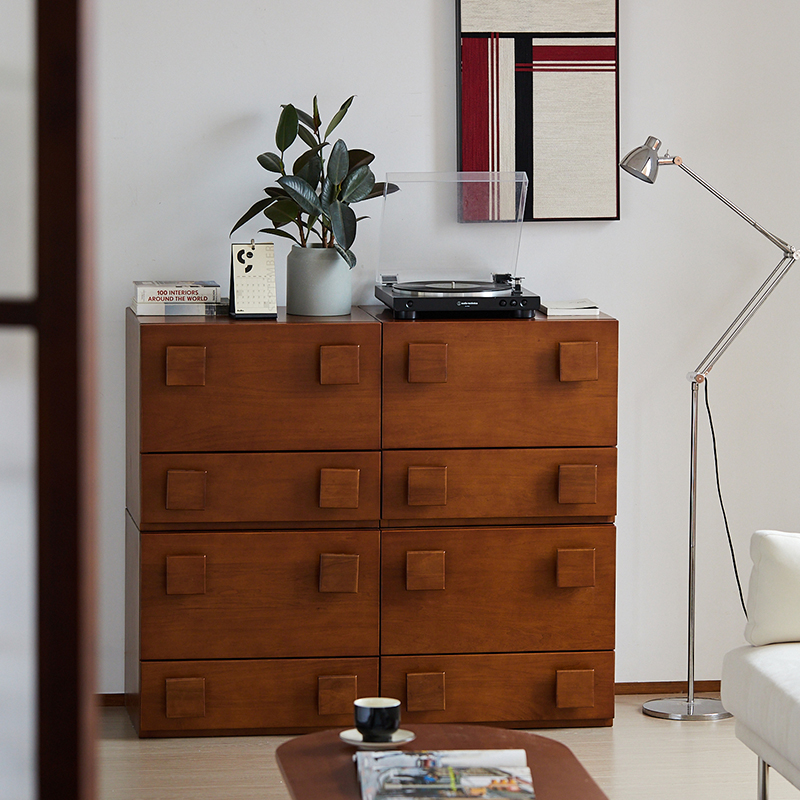 Woody Prime Boxツゲ材 モダンキューブキャビネット