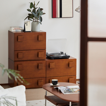 Woody Prime Boxツゲ材 モダンキューブキャビネット