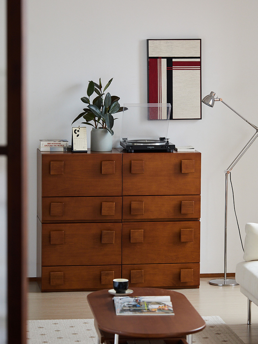 Woody Prime Boxツゲ材 モダンキューブキャビネット