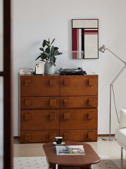 Woody Prime Boxツゲ材 モダンキューブキャビネット