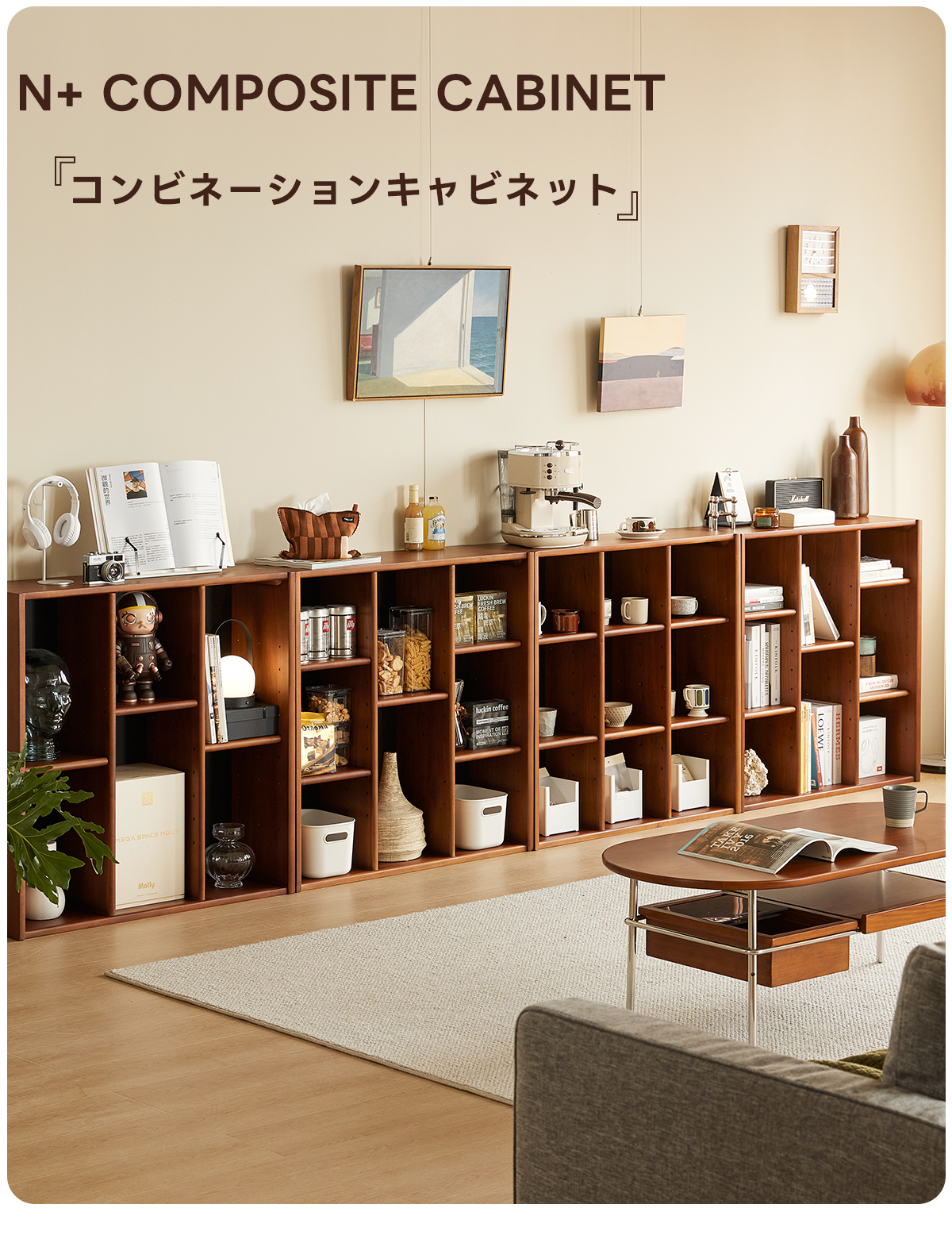 Woody Prime Box コンビネーションキャビネット| 美しい木目と耐久性を