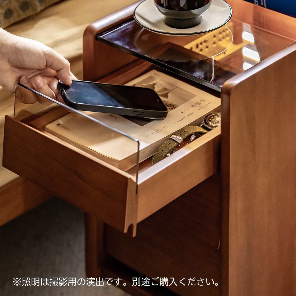 Woody Prime Box スリムナイトキャビネット【高級天然ツゲ材