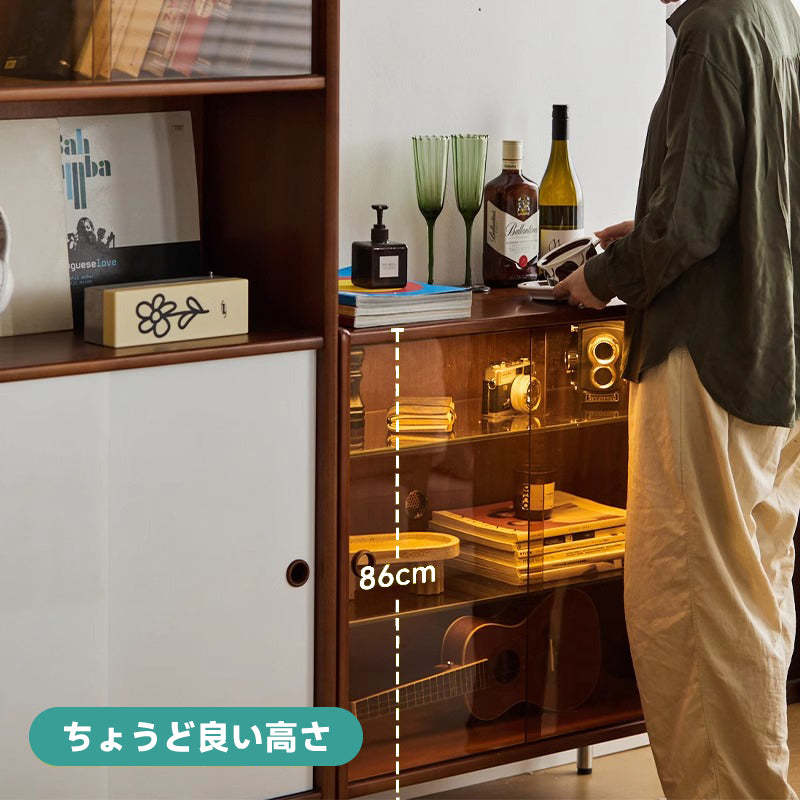 ツゲ材 多機能ユニットキャビネット