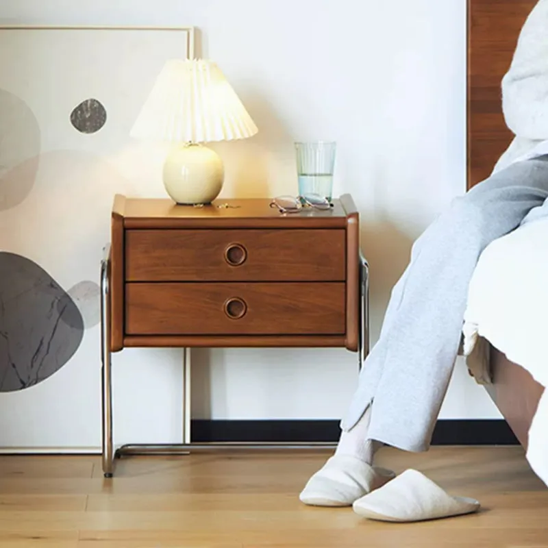 Woody Prime Boxツゲ材 ステンレス脚ベッドサイドキャビネット