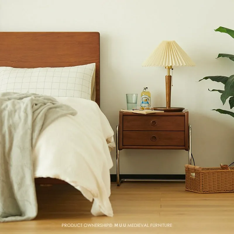 Woody Prime Boxツゲ材 ステンレス脚ベッドサイドキャビネット