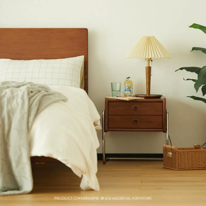 Woody Prime Boxツゲ材 ステンレス脚ベッドサイドキャビネット