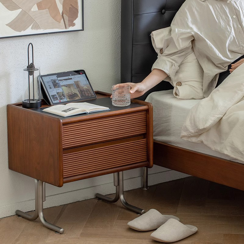 Woody Prime Boxツゲ材 Ｔ字脚ベッドサイドキャビネット