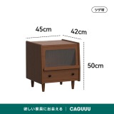 Woody Prime Box リブガラスベッドサイドキャビネット【高級天然ツゲ材】 - Thumbnail 7