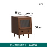 Woody Prime Box リブガラスベッドサイドキャビネット【高級天然ツゲ材】 - Thumbnail 8