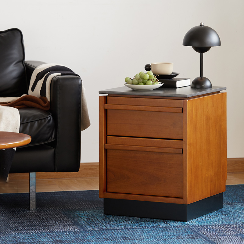 Woody Prime Boxツゲ材 セラミック天板サイドキャビネット | 高級ツゲ