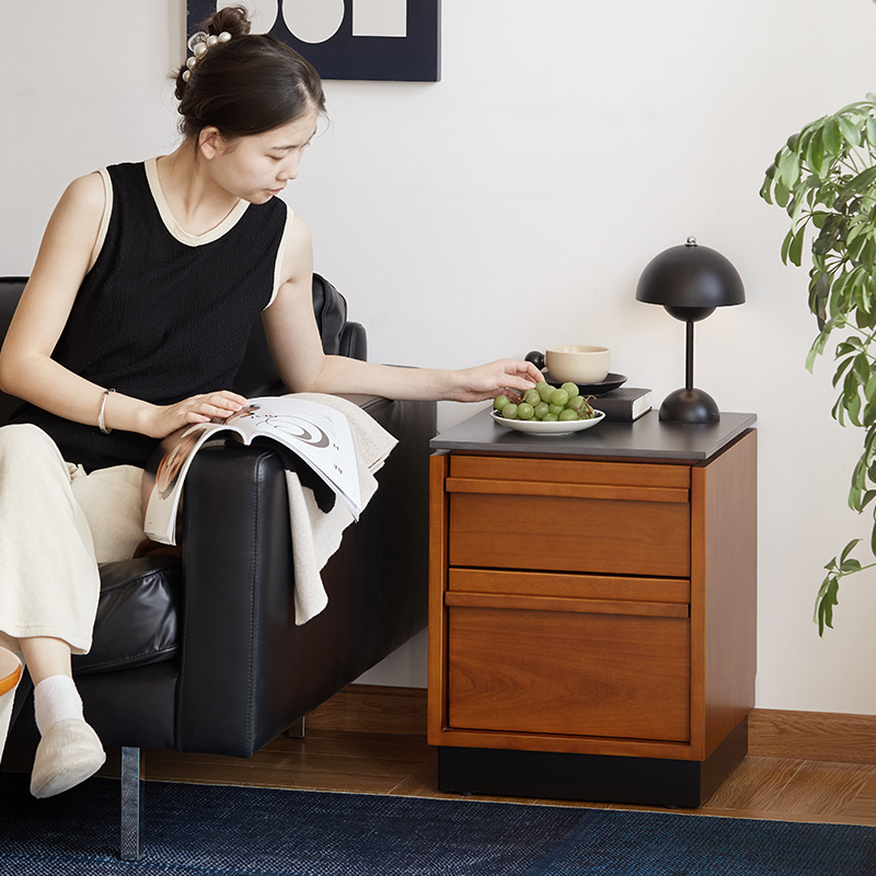 Woody Prime Boxツゲ材 セラミック天板サイドキャビネット | 高級ツゲ