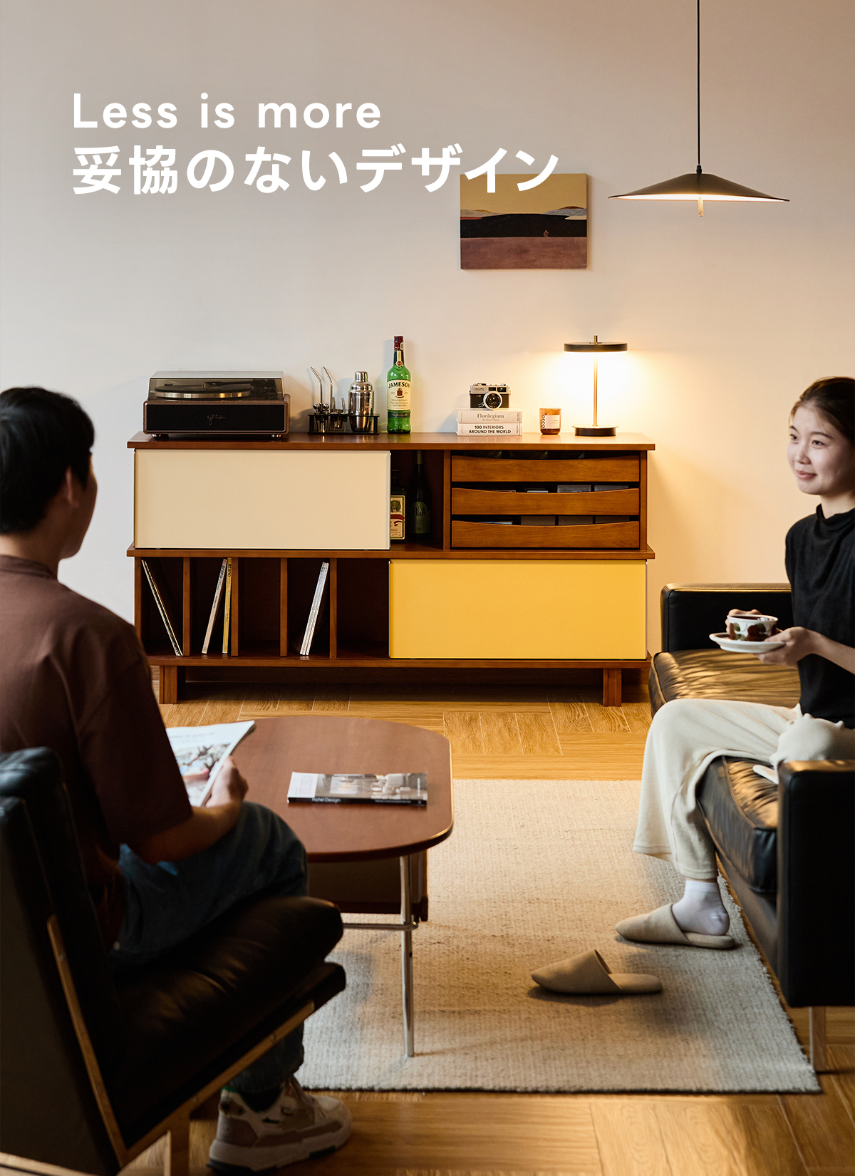 ほぼきれいでリビングようです Woody Prime Boxツゲ材 スライドドア式サイドボード | 高級感と機能性
