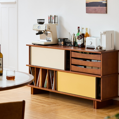 Woody Prime Boxツゲ材 スライドドア式サイドボード