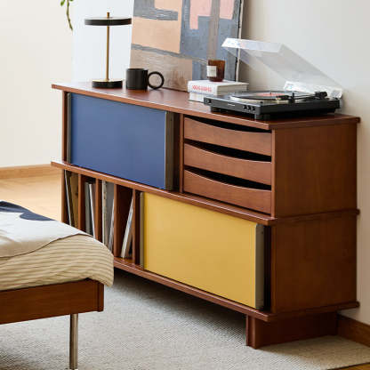 【YA〜MADA】サイドボード Woody Prime Boxツゲ材 スライドドア式サイドボード | 高級感と