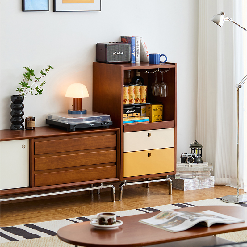 Woody Prime Boxツゲ材 コンパクト木製サイドボード | ヴィンテージ感