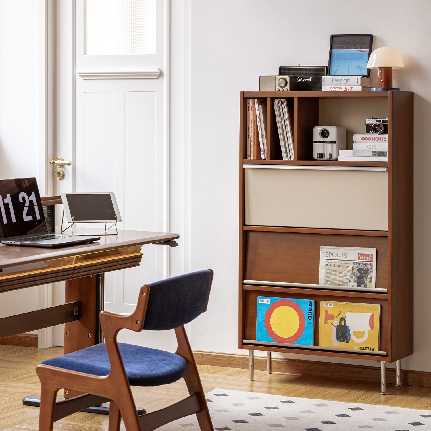 Woody Prime Boxツゲ材 木製ディスプレイキャビネット | ツートーンが